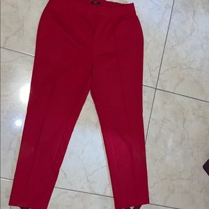 Red stretch tights with stirrups 1X